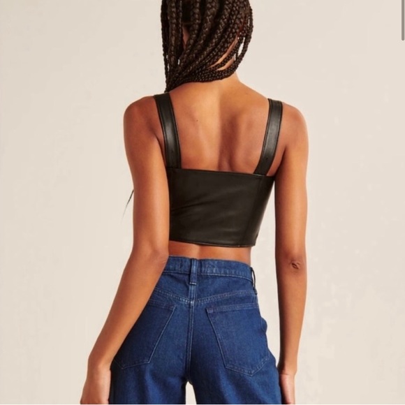 NWOT Abercrombie & Fitch Leather Scoop Neck Corset - Olive 🤍 - Picture 7 of 7